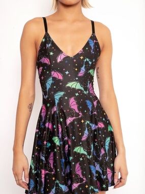 Rainbow Bats Mini Strappy Dress